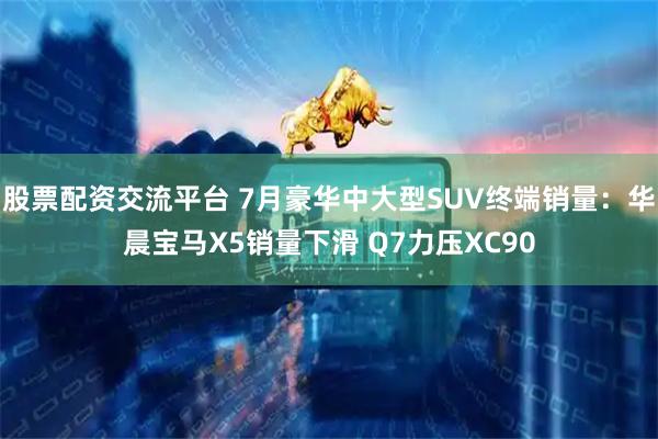 股票配资交流平台 7月豪华中大型SUV终端销量：华晨宝马X5销量下滑 Q7力压XC90